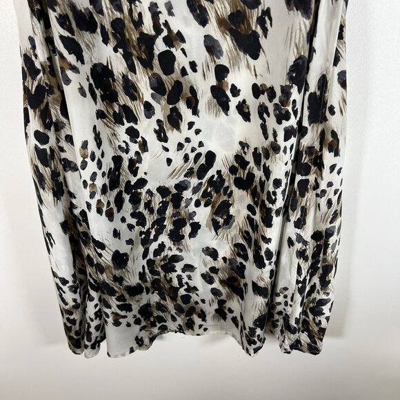 Equipment Femme Women's Silk Crepe Leopard Collared Shirt Sz XS Animal Print - Picture 9 of 9
